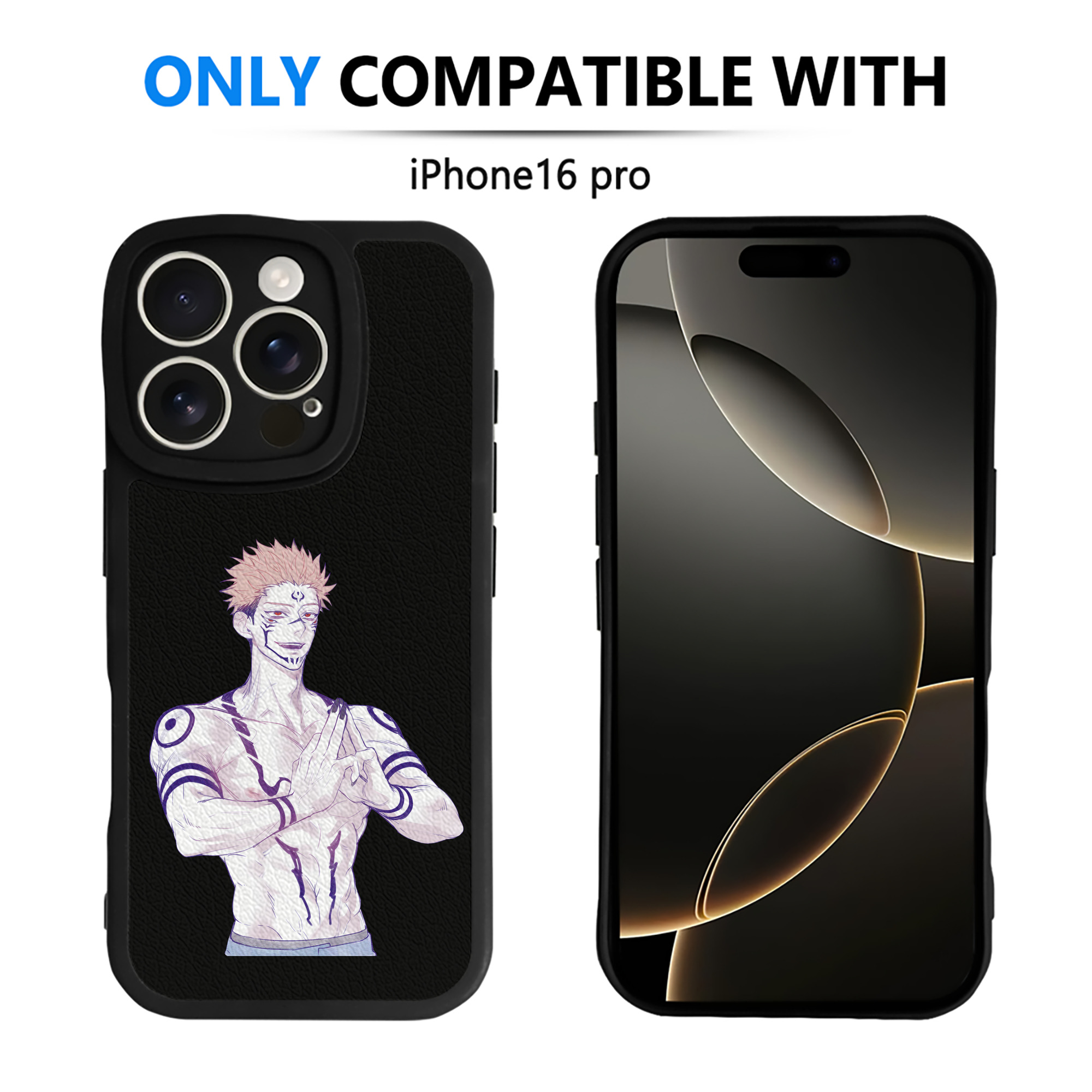 （画像用） 呪術廻戦 Jujutsu Kaisen 【iPhone 16シリーズ対応】シリコンスマホケース（レザー調） 材質：シリコン